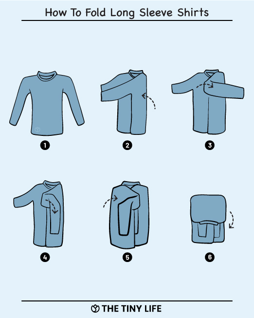 how to fold long sleeve shirts