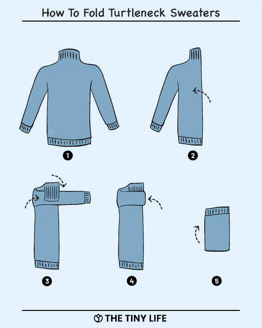 how to fold turtleneck sweaters