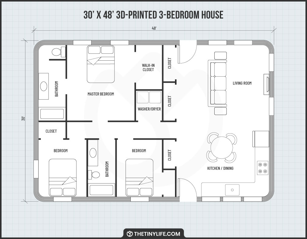 3d printed house floorplan