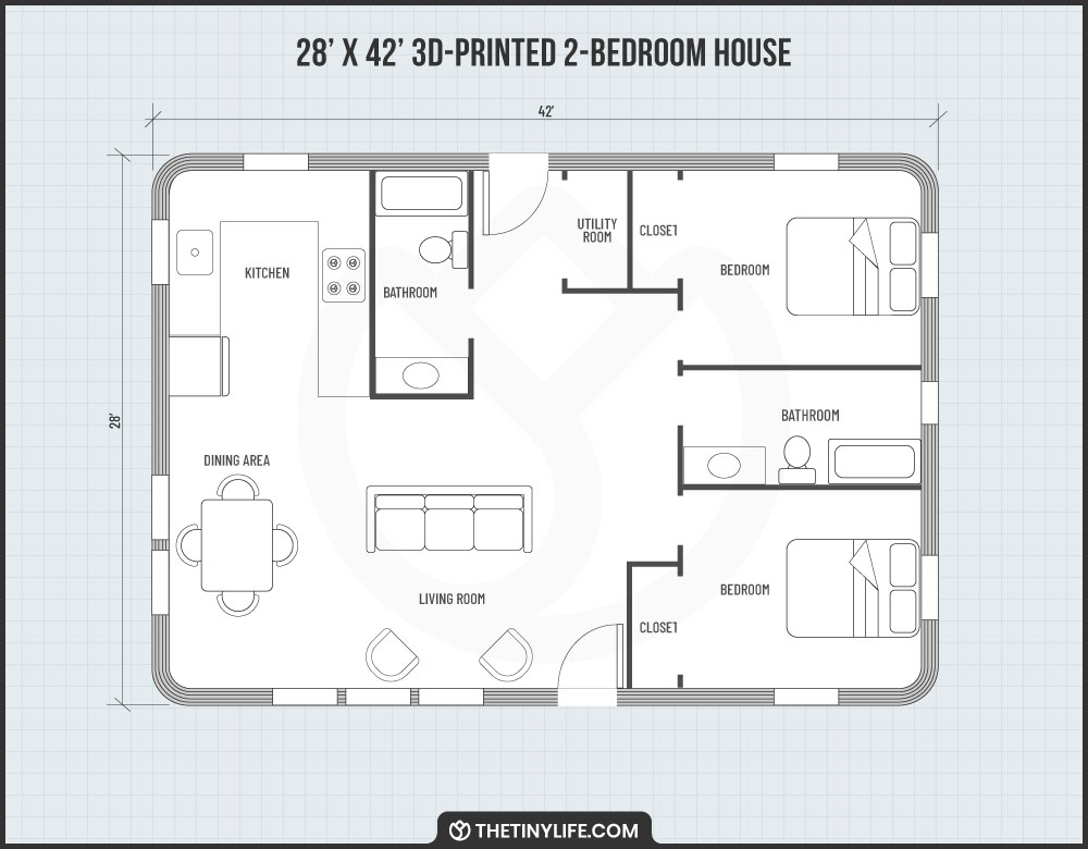 3d printed house floorplan layout