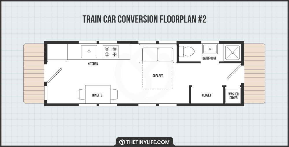 Sofa Bed Converted Train Floorplan
