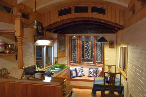 train car house kitchen