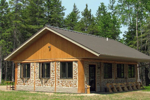 Cordwood Home With Porch