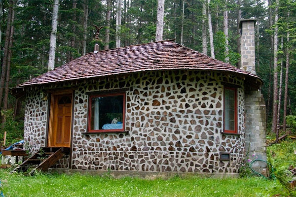 Cordwood Home With Stairs