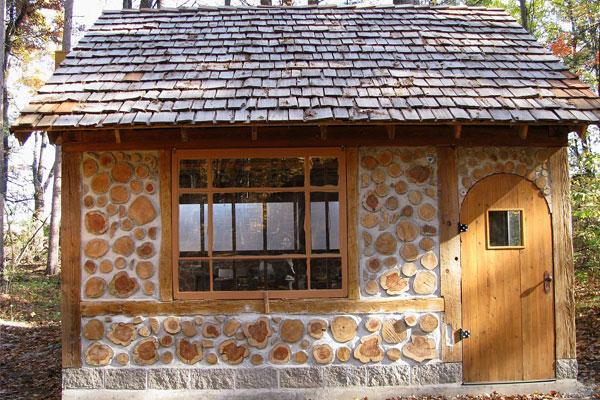 One Story Cordwood Cabin