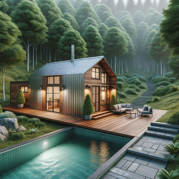 Tiny House And Pool