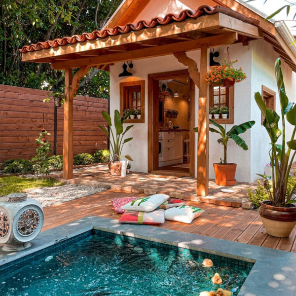 tiny house with a pool