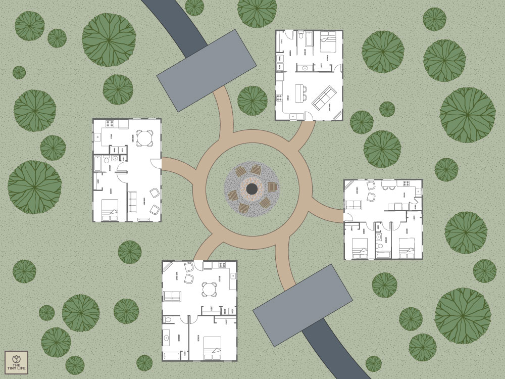 Dual Road 4-Home Spiral Compound