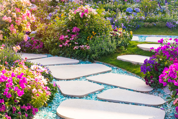cottage garden plans with stone walkway